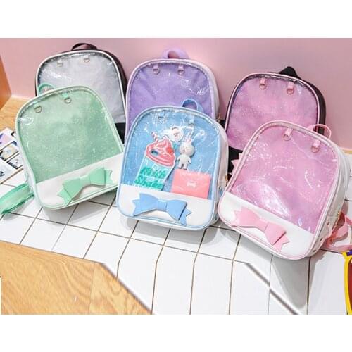Clear Transparent Backpacks Women Harajuku Bow-knot Itabags Bags School Bags for Teenager Girls Ita Bag Bookbag Bolsa