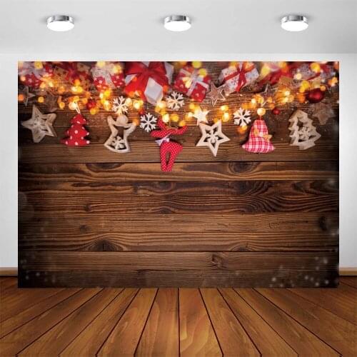 Yeele Christmas Backdrop Children Photography Light Strip Wooden Board Background Baby Photographic Photo Studio Photophone