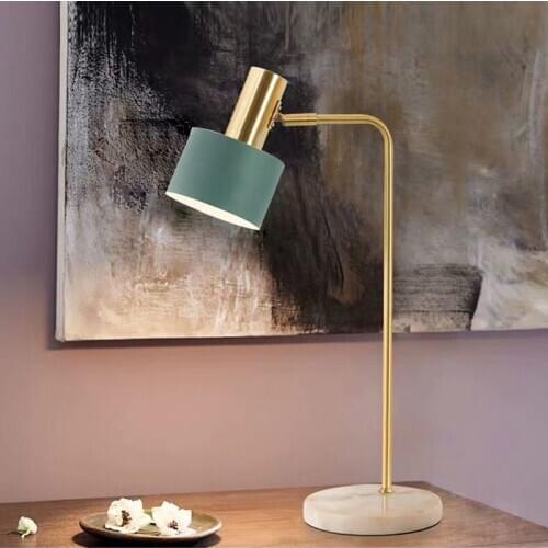 Nordic desk lamp simple light luxury marble base desk lamp post modern home study bedroom bedside lamp