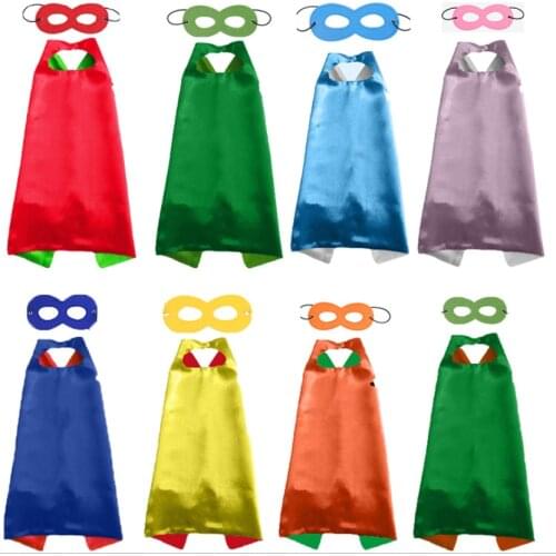 Surprise Blindbox Random Pattern Halloween Princess Cape Cosplay Costume 1Cape+1Mask Superhero Cape Kids Party Christmas 70*70cm