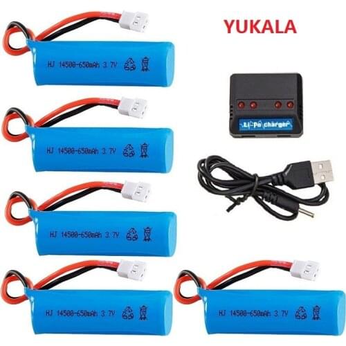 TKKJ H116 2.4GHz 4 Channel Mini R/C boat 3.7V 650mAh Li-ion battery 14500 charger case 650 mah 3.7V