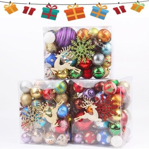 Christmas tree decorations, bright matte plastic balls, Christmas tree pendants, 60-70 barrels