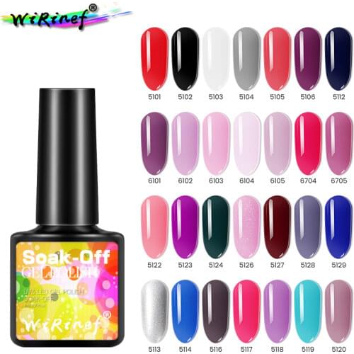 WiRinef UV LED Nail Polish Gel Lacquer Soak Off Long Lasting Nail Art Manicure Colorful Gel Varnish Pink Red Uv Glue