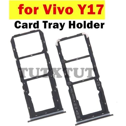 For Vivo Y17 Card Tray Holder SIM Card SD Card Slot Holder Adapter Repair Spare Parts