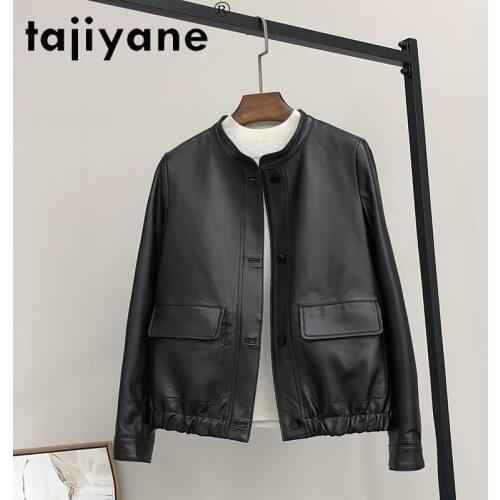 Tajiyane Women Genuine Leather Jacket Real Sheepskin Coat 2021 Spring Autumn Short Clothes Female Long Sleeve Coats Casaco HLY77