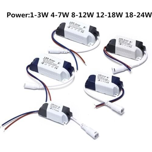 1pcs Safe LED Light Transformer Power Supply Adapter For Led Lamp/bulb 1-3W 4-7W 8-12W 13-18W 18-24W Plastic Shell LED Driver