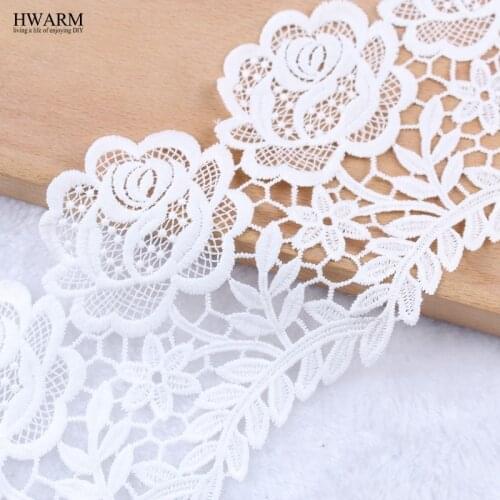 10Yard Wedding Decoration Trim African Lace Fabric 2021 High Quality DIY Watersoluble Milk Silk Embroidery Wide Arts ClothSewing