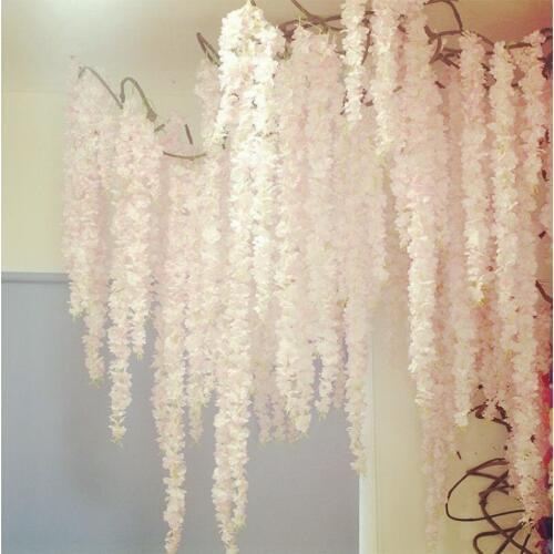 150CM long artificial Hydrangea wisteria flower vines wedding arch flowers wedding party Home Garden Garlands Decoration Florals