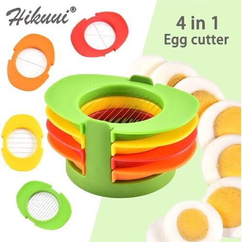 4 in1 Multifunctional Egg Cutter Color Stainless Steel Wire Egg Slicer Plastic Slicing Device for Egg Creative Kitchen Tools
