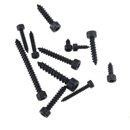50PCS M2*5 6 8 10 12 14 16 Carbon Steel 8.8 Grade Black Hexagon Socket Cap Head Self Tapping Screw Model Screws For Speaker M2x5