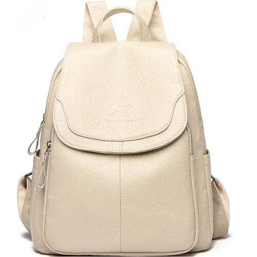 9 Color Women Soft Leather Backpacks Vintage Female Shoulder Bags Sac a Dos Casual Travel Ladies Bagpack Mochilas School Bags