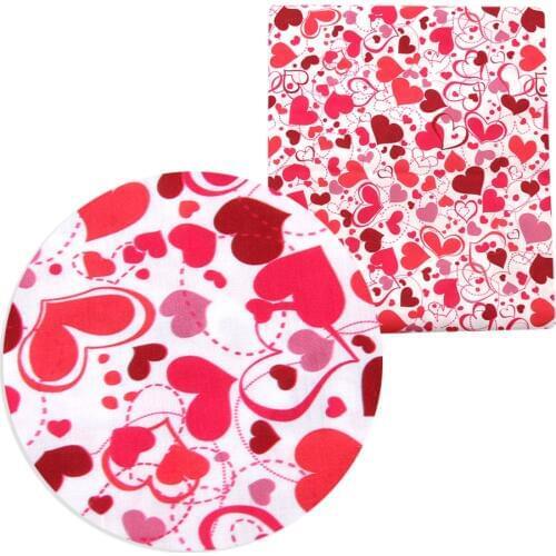 David accessories 50*145cm Valentines Day Love Flower Polyester Cotton Fabric DIY Sewing Clothing Material Home Decoration,c8679