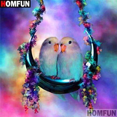 HOMFUN Full Square/Round Drill 5D DIY Diamond Painting "Animal parrot" 3D Diamond Embroidery Cross Stitch Home Decor A19981