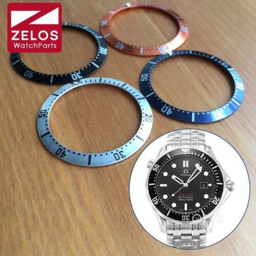 38mm Luminous Aluminum watch bezel insert loop for OMG sea-master automatic watch case parts 212.30.41.61.01.001 tools