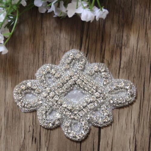 Free Shipping Wholesale 10 pcs/lot 3.8'' Rhinestone Applique for Wedding Gown Bridal Sash Evening Wear LSAP073003