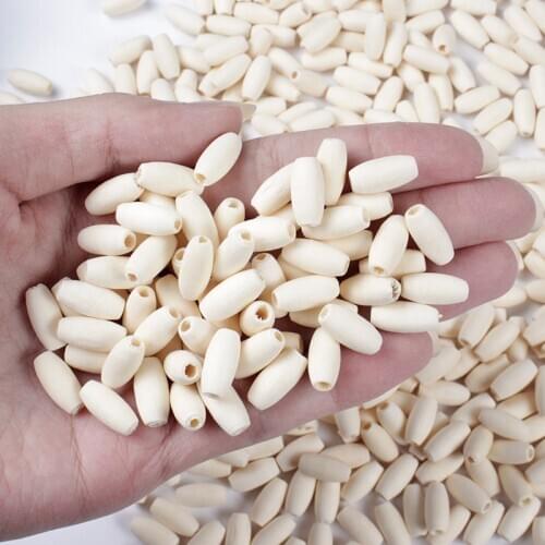 50-300Pcs/Lot 15*7mm Natural Pine Wood Beads Wooden Oval Spacer Beading For Jewelry Findings Making Bracelets Accessories