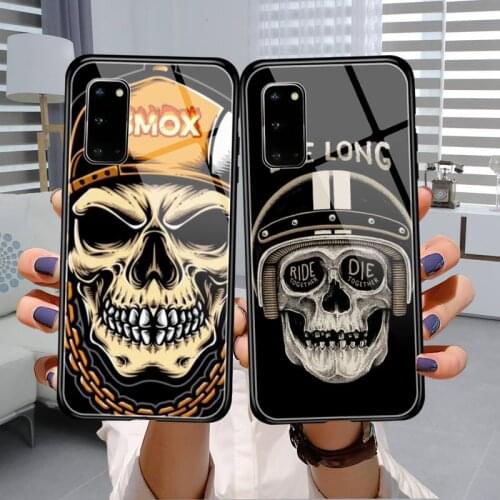 Skull life long speed shop Phone Case Tempered Glass For Samsung S20 Plus S7 S8 S9 S10E Plus Note 8 9 10 Plus A7 2018