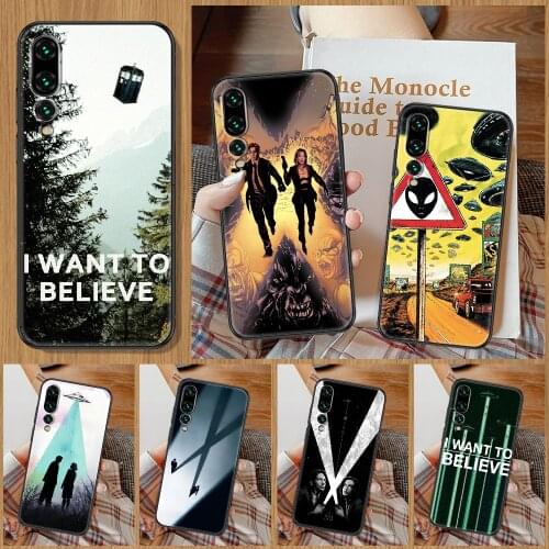 The X Files I Want to Believe Phone Case For Huawei P Mate P10 P20 P30 P40 10 20 Smart Z Pro Lite black painting bumper 3D back