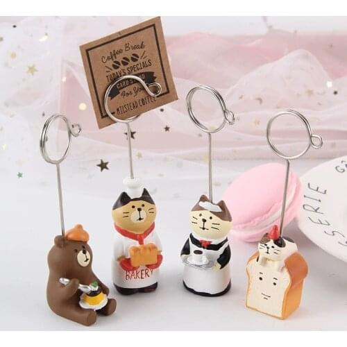 Sharkbang Kawaii Bread Cat Resin Memo Holder Clip Photo Card Stand Folder Clip Decorative Clip Kawaii Stationery