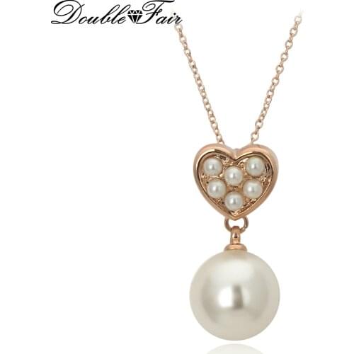 Женские ожерелья из жемчуга DOUBLE FAIR China At AliExpress