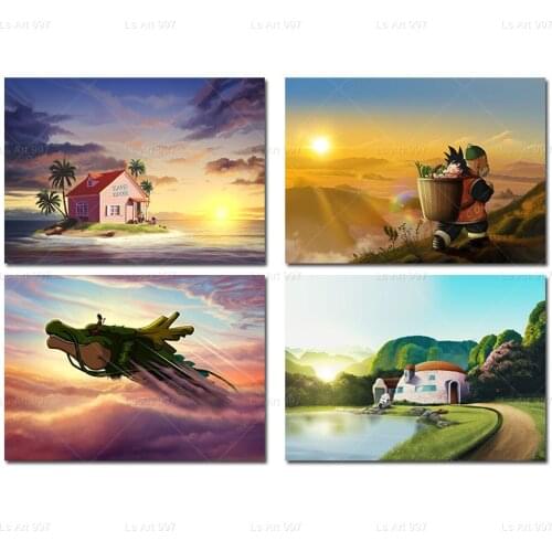 Dragon Ball Goku Capsule 5 Corp Oil Art Poster Canvas Painting Wall Illustration Picture Home Living Room Decoration Cuadros