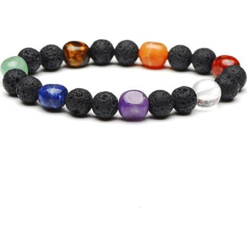 Druzy Natural Stone 8mm Random Irregular Agates Volcanic Stone Lapis Lazuli Bracelet Aura Rough Stone 7 Chakra Yoga Bracelet