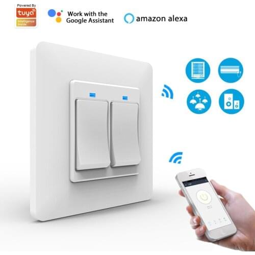 EU Smart Wifi Wall Switch Support Smart Life / Tuya App Phone/Button Control Automation Module Work with Alexa Google Home