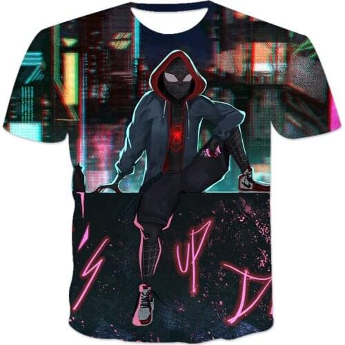 Marvel- Spiderman T Shirt Kids Children Boy Girl Baby Clothes 3D Printing Summer Short Sleeves T-shirt Super Hero Cool Tee