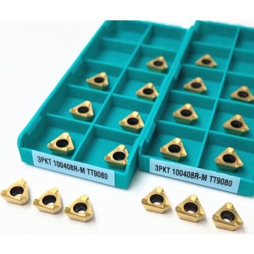 Lathe parts tools 3PKT100408R M TT9080 carbide inserts 3PKT 100408 CNC turning tools 3PKT 100408 milling cutter turning inserts