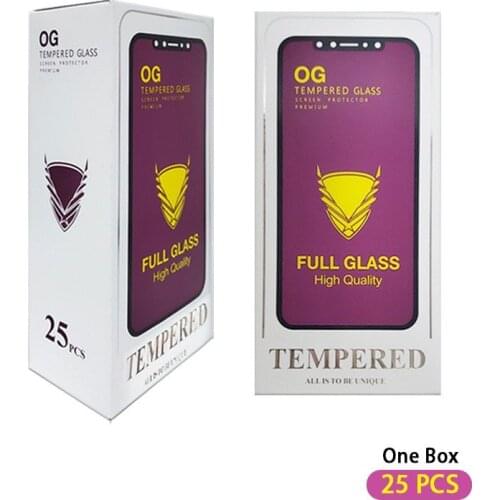 25 PCS Golden Armor OG Curved Full Glue Tempered Glass Screen protector For iPhone 12 5.4inch