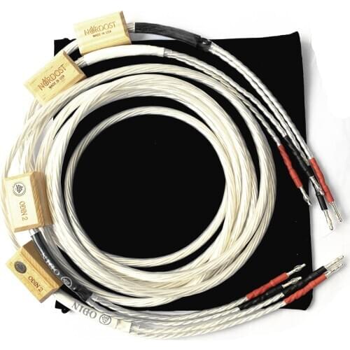 Pair Nordost Odin 2 Silver Speaker Cable Banana Plug HiFi Audio Line