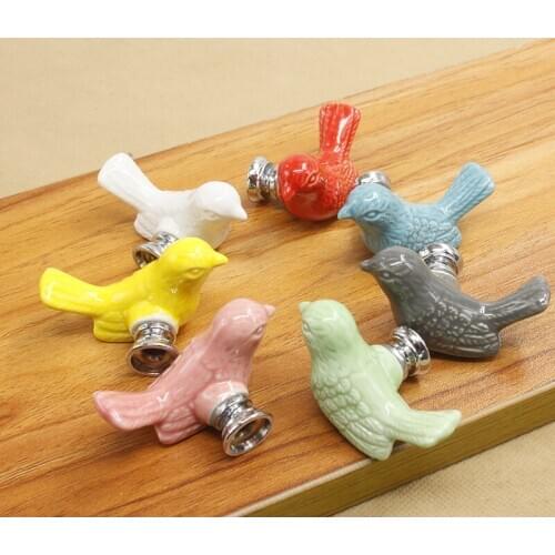Ceramic Peace Dove Drawer Knobs 3D Cartoon Bird Cabinet Cupboard Handles Novelty Creative Fashion Furniture Handles Hardware