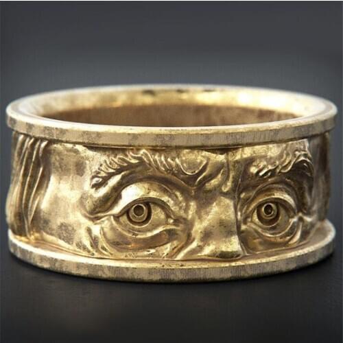 Creative Embossed Eyes Staring Index Finger Ring Punk Mens Party Ring Accessories European And American Jewelry