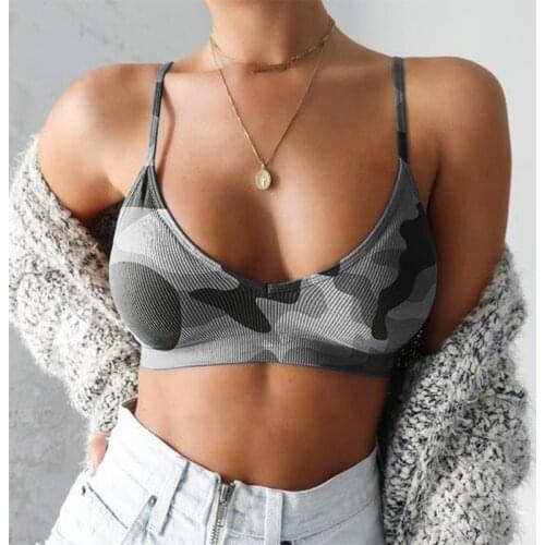 2021 New Fashion Women Sexy Crop Tops Camouflage Summer Camis Casual Bustier Bra Tank Tops Vest Sleeveless Crop Tops Blusas