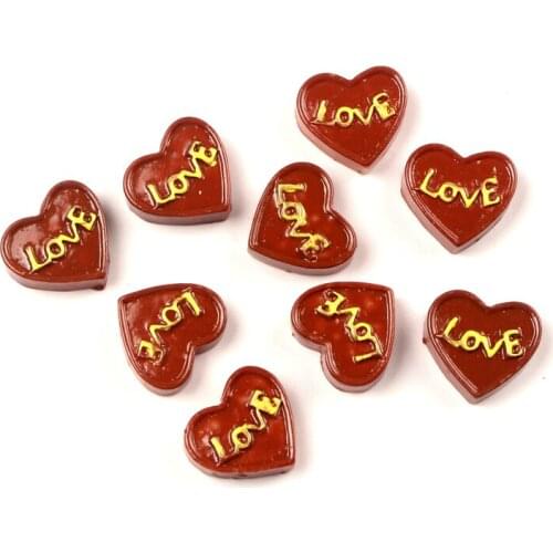 LF 20Pcs Resin Love Heart Decoration Crafts Flatback Cabochon Embellishments For Scrapbooking Kawaii Cute Diy Accessories
