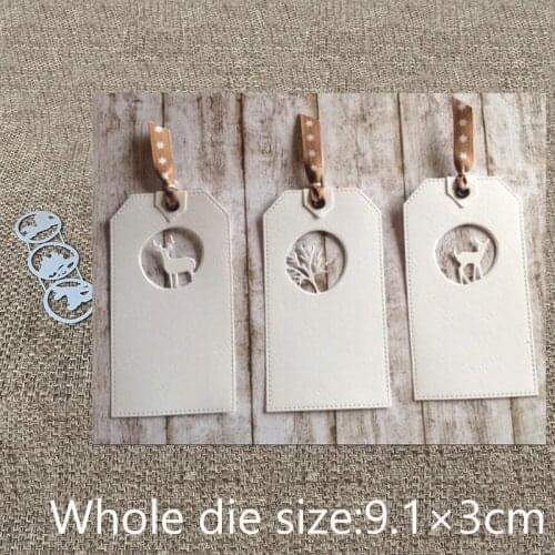XLDesign Craft Metal Cutting Die cut dies 3pcs deer tree circle decoration scrapbook Album Paper Card Craft Embossing die cuts