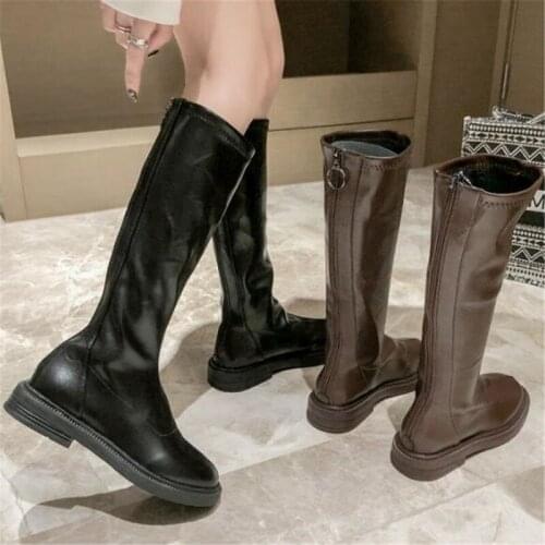 New Winter Warm Fur Leather Models Snow Boots Women Knee High Shoes Female Fashion Long Boots Feminino Zapatos Mujer Bota 35-40