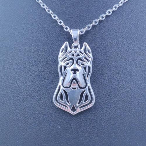 Cute Cane Corso Necklace Dog Animal Pendant Gold Silver Plated Jewelry For Women Male Female Girls Ladies Kids AKC N078