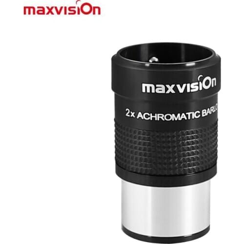 Maxvision 1.25" Reduce chromatic aberration 2x Barlow Lens for Astronomy Professional Monocular Binoculars Telescope Eyepiece