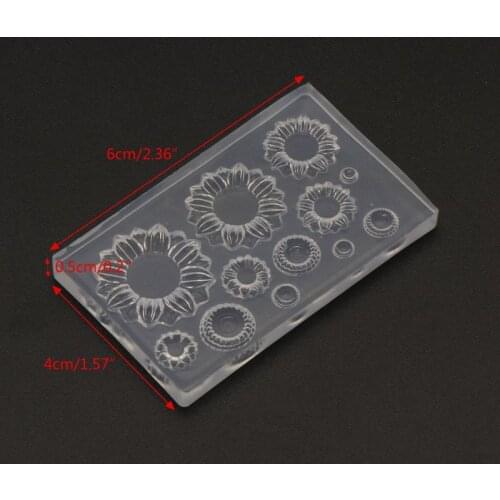 Slilcone UV Resin Mold Sunflower Earrings Pendant Bracelets Mold Jewelry Tools W0YA