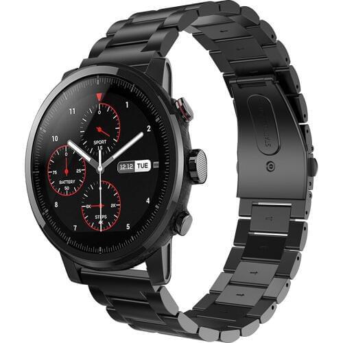 Smart Accessories for Huami Stratos 2 2S strap 22mm Band for Xiaomi Huami Amazfit pace 1 2 stainless steel Replacement Band