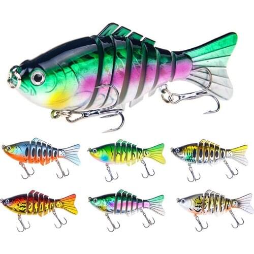 Fishing Lures Jointed Seven Sections Multi-Segment Hardbait 15.6g 10cm Simulation Stickbait Hook 3D Eyes Tackle YE0114
