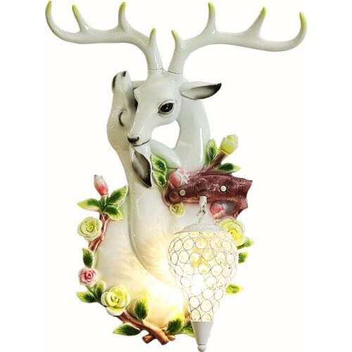 Modern nordic minimalist wall lamp creative LED art deco deer light for living room aisle bedroom Cafe bar lamp indoor light e27