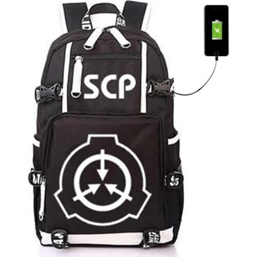 SCP Special Containment Procedures Foundation USB Backpack Bag Luminous Student Bookbag Rucksack Student Schoolbag Bag Travel