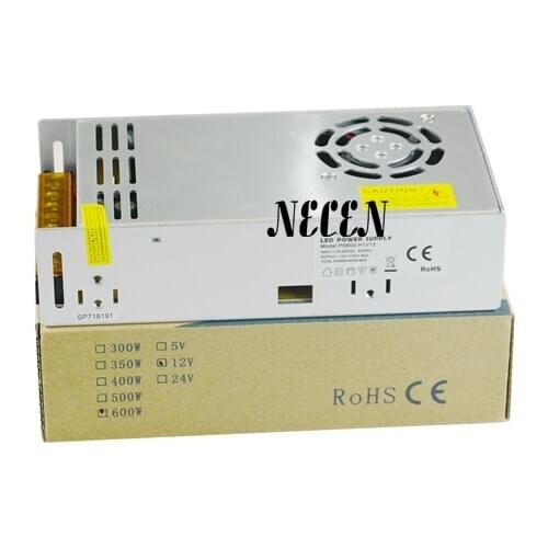Necen CE/Rohs LED power supply 12V 600W 25A non waterproof transformer for 5050 3528 strip lights