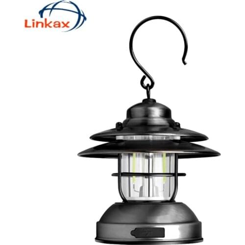 Vintage Camping Lamp Warm LED Retro Table Lamp Portable Kerosene Lantern Indoor Outdoor Lighting for Cafe Home Decoration