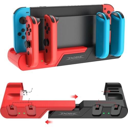 For Nintendo Switch Charger 4 Port Joycons Controller Gamepad Charging Dock Station Switch Console Holder Charger 2 Game Slots