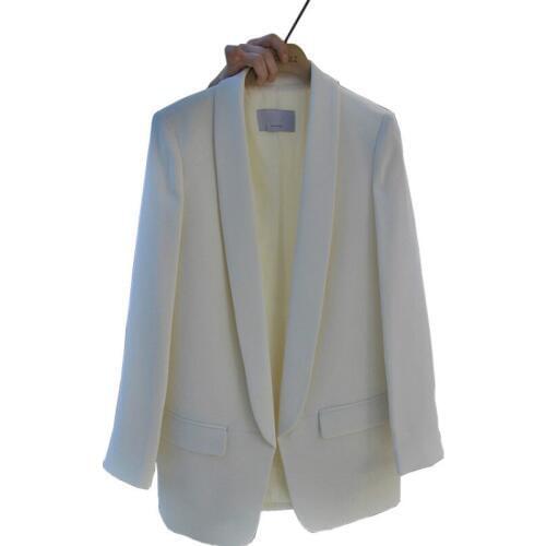 Ladies blazer NewCasual White Suit FemaleJacket Long Section Black Professional Suit Long Sleeve black Lady Clothes Women Blazer