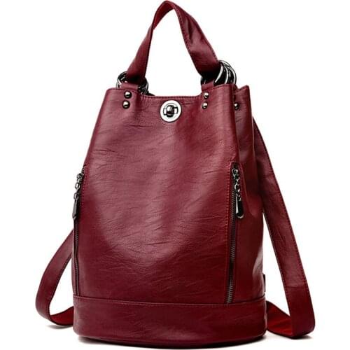 2019 Female backpack mochila feminina casual Multifunction Women Leather Backpack Female Shoulder Bag Sac A Dos Travel Back Pack