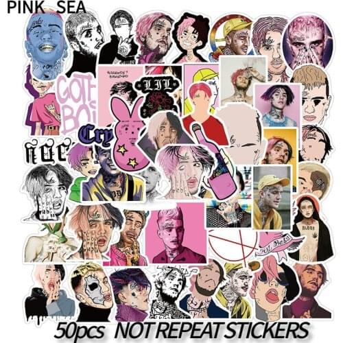 10/30/50Pcs/set American Rap Singer Lil Peep Cartoon Sticker For Phone Case Kid Laptop Luggage Skateboard Suitcase Decals Laptop